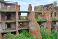 Ruins of prison cells in Fortress Oreshek near Shlisselburg, Russia Royalty Free Stock Photo