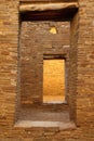 Chaco Culture National Historical Park, UNESCO World Heritage Site, Doorways in Pueblo Bonito Ruins, New Mexico, USA Royalty Free Stock Photo