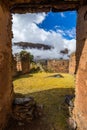 The ruins of the Pumamarka (Puma Marka) village in Peru Royalty Free Stock Photo