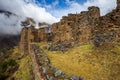 The ruins of the Pumamarka (Puma Marka) village in Peru Royalty Free Stock Photo