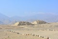 Ruins of pyramids in Caral-Supe, Peru Royalty Free Stock Photo