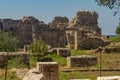 Ruins of the thermal Roman bath in Pythagorion Royalty Free Stock Photo