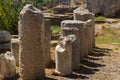 Ruins of the thermal Roman bath in Pythagorion Royalty Free Stock Photo