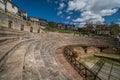 Ruins of ancient Roman theatre in Ohrid Royalty Free Stock Photo