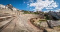 Ruins of ancient Roman theatre in Ohrid Royalty Free Stock Photo