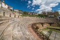 Ruins of ancient Roman theatre in Ohrid Royalty Free Stock Photo