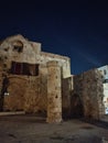 Ruins in Rhodes old town museum at night Royalty Free Stock Photo