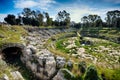 Ruins of the Roman amphitheater in Syracuse Neapolis