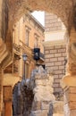 Ruins of Roman amphitheatre in Lecce, Italy Royalty Free Stock Photo