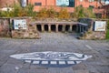 Ruins of a roman bath in the Roman Gardens in Chester,UK. Royalty Free Stock Photo