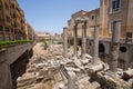 Ruins of the Roman Cardo and Decumanus crossing in downtown Beirut. Beirut, Lebanon Royalty Free Stock Photo