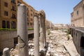 Ruins of the Roman Cardo and Decumanus crossing in downtown Beirut. Beirut, Lebanon Royalty Free Stock Photo