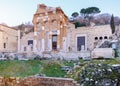 The ruins of the Roman Forum in Brescia in the center of the anc Royalty Free Stock Photo