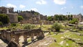 Ruins of Roman Forum in Italy, famous ancient sights of Rome, sightseeing tour Royalty Free Stock Photo