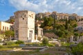 The ruins of the Roman forum and the Tower of the Winds in Athens Royalty Free Stock Photo