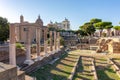 Ruins of Roman Forum and Vittoriano monument in Rome, Italy Royalty Free Stock Photo