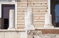 Ruins of the roman temple called Capitolium or Tempio Capitolino in Brescia Italy. Royalty Free Stock Photo