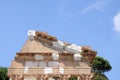 Ruins of the roman temple called Capitolium or Tempio Capitolino in Brescia Italy. Built by Vespasian in the year 73 AD. The writ Royalty Free Stock Photo