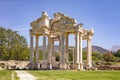 ruins of Roman temple Tetrapylon in Aphrodisias, Turkey