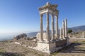 Ruins of Roman Temple of Trajan in Pergamon, Turkey Royalty Free Stock Photo