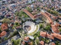 Ruins of Roman theatre of Philippopolis in city of Plovdiv, Bulgaria Royalty Free Stock Photo