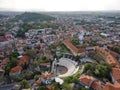 Ruins of Roman theatre of Philippopolis in city of Plovdiv, Bulgaria Royalty Free Stock Photo