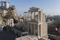 Ruins of Roman theatre of Philippopolis in city of Plovdiv, Bulgaria Royalty Free Stock Photo