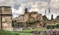 Ruins in Rome, Roman forum ruins in Rome Italy - architecture background Royalty Free Stock Photo