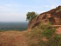 Ruins of the Royal Palace on top of lion rock, Sigiriya, Sri Lanka, UNESCO world heritage Site Royalty Free Stock Photo