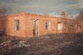 Ruins of a ruined old large factory. Royalty Free Stock Photo