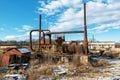 Rusty abandoned asphalt factory Royalty Free Stock Photo
