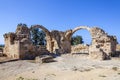 Ruins of Saranda Kolones Saranta Kolones inside the Kato Pathos Paphos Archaeological Park in Cyprus