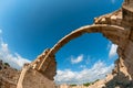 Ruins of Saranta Kolones castle. Paphos, Cyprus Royalty Free Stock Photo