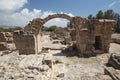 The ruins of a Saranta Kolones closeup. Paphos. Cyprus