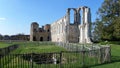 Ruins at the site of the former Maillezais Abbey and Cathedral. Erance, Monastery ruins with arches Royalty Free Stock Photo