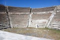 Ruins of small and cosy roman theatre in archaeological site Pergamon in Turkey, lower city Asclepium Royalty Free Stock Photo