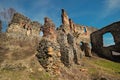 The ruins of Soimos Citadel on the Cioaca TÃÆutului hill Royalty Free Stock Photo