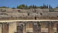 Ruins of the splendid amphitheater, part of archaeological ensemble of Italica, Santiponce, Seville, Spain