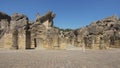 Ruins of the splendid amphitheater, part of archaeological ensemble of Italica, Santiponce, Seville, Spain