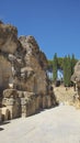 Ruins of the splendid amphitheater, part of archaeological ensemble of Italica, Santiponce, Seville, Spain