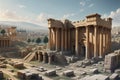 Ruins of the Splendid Temple of Baalbek in Lebanon