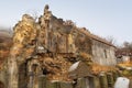 The ruins of St. Hakop church at Sanahin Monastery in winter, Armenia Royalty Free Stock Photo