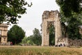 Ruins of St Mary Abbey in York, Great Britain in a cloudy summer day in August 2020