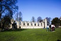 Ruins of St Mary Abbey in York, Great Britain in sunny winter day