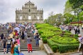 Ruins of St. Paul`s in Macau, lot of tourists