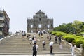 The Ruins of St. Paul\'s in Macau, the ruins of a 17th century Catholic religious complex, long shot