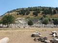 Ruins of state Agora and Odeon amphitheatre at Ephesus Ancient city, near Selcuk in Turkey Royalty Free Stock Photo