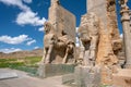 Ruins, statues and murals of ancient persian city of Persepolis in Iran. Most famous remnants of the ancient Persian Royalty Free Stock Photo