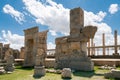 Ruins, statues and murals of ancient persian city of Persepolis in Iran. Most famous remnants of the ancient Persian Royalty Free Stock Photo