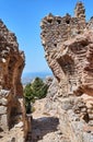 The ruins of the stone gate of the ancient city